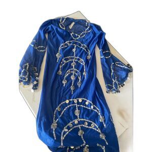 Handmade Blue Medieval Bohemian Costume Dress